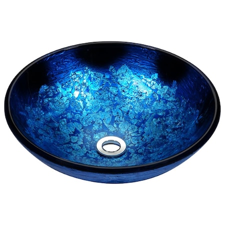 Anzzi Stellar Deco-Glass Vessel Sink in Blue Blaze LS-AZ161